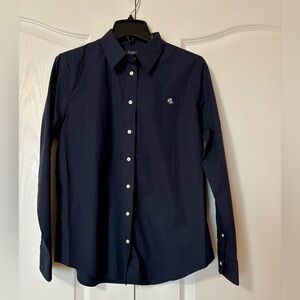 Ralph Lauren Women’s Navy Blue Long Sleeve Shirt Size L